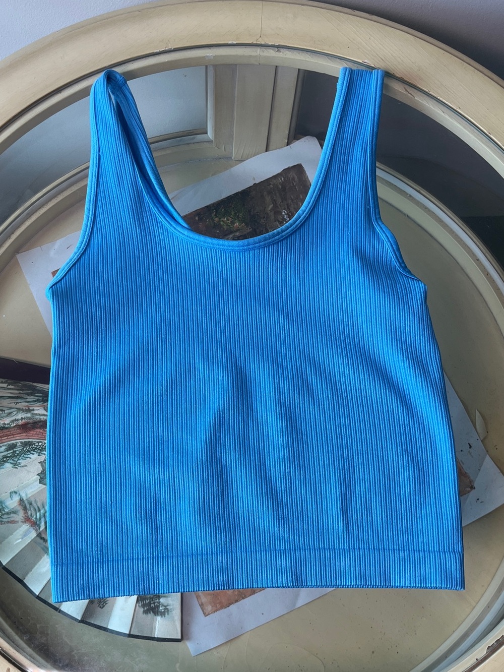 a new day Bright Blue Ribbed Tank Top - Scoop Neck